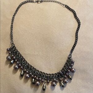 Elegant Silver and Purple Necklace